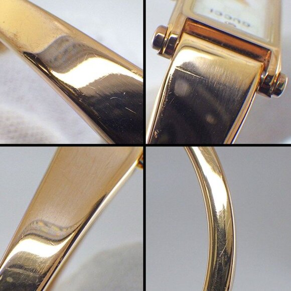 Gucci Watch Bangle Rectangular 1 Point Diamond GG Pattern White - Picture 8 of 10